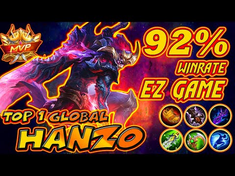 SAVAGE!! 92% WINRATE TOP 1 GLOBAL HANZO ~ Presiden Vasily Gameplay || Mobile Legends
