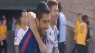 El tierno reencuentro entre Luis Suárez y Steven Gerrard ◉ L.A. Galaxy - Barcelona