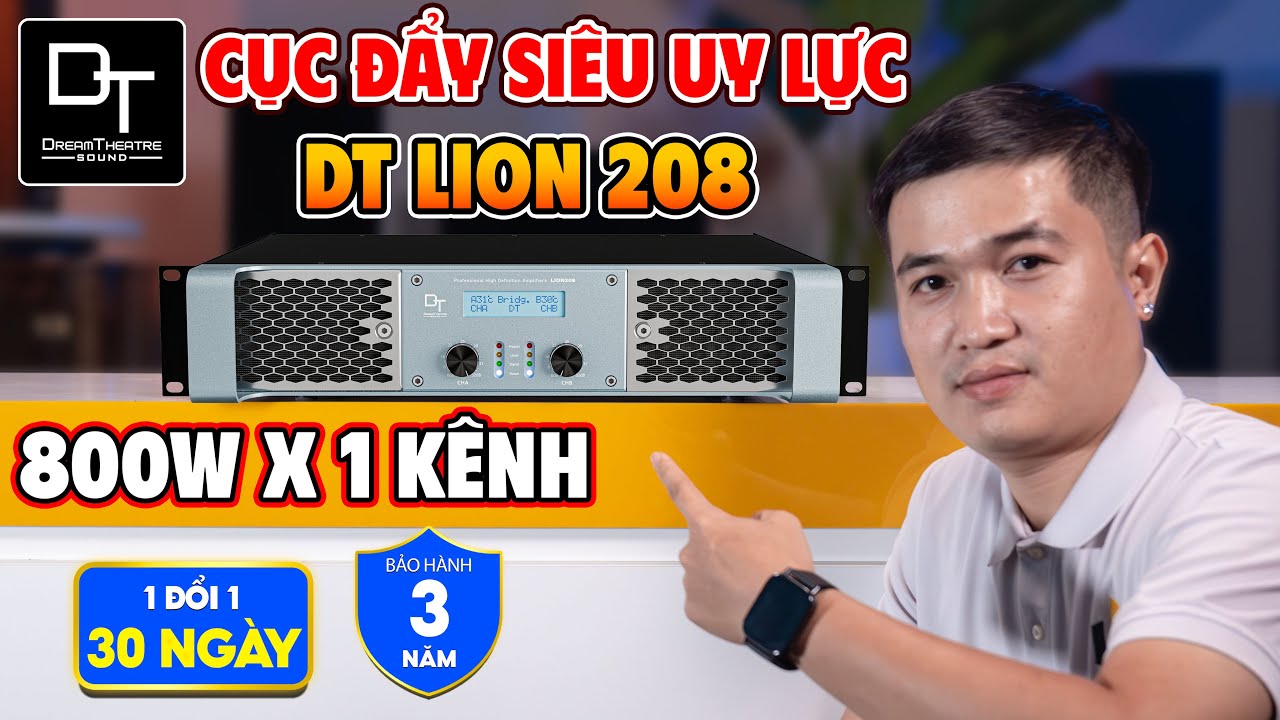 Video sản phẩm Cục đẩy công suất 2 kênh DT Lion208
