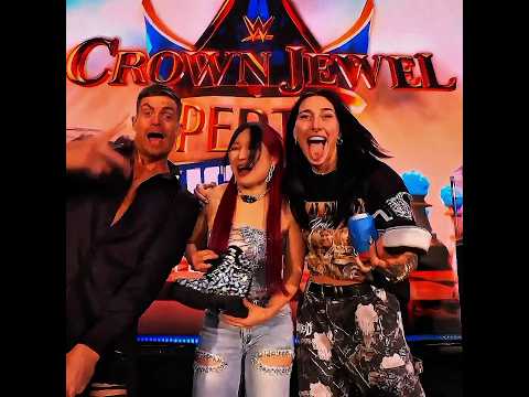 Iyo Sky & Rhea Ripley Perth Australia Crown Jewel Kick Off Show 🥰 |Edit| #viralvideo #wwe #short