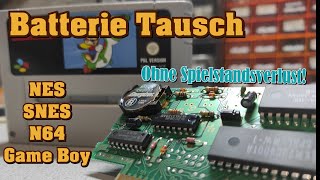 SNES Batterie ohne Spielstandsverlust tauschen - Löten statt kleben