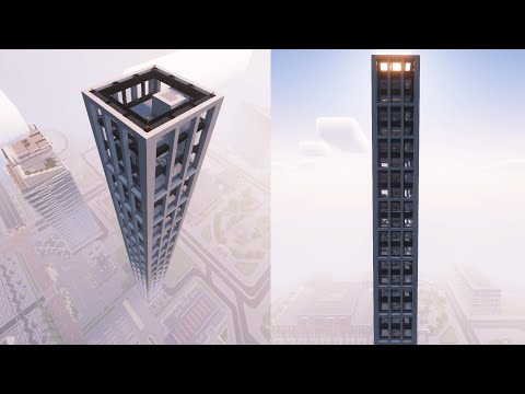 MINECRAFT - How to Build a Super Skinny Modern Skyscraper - Tutorial