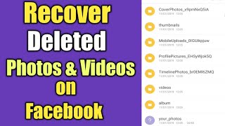 Recover Deleted Facebook Photos Easy & Fast || Restore Deleted Facebook Photos