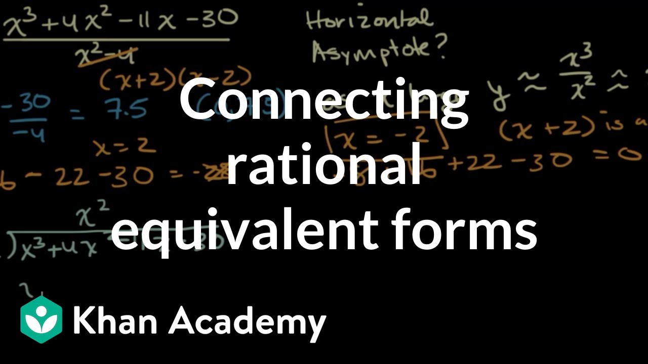 Connecting equivalent forms of rational functions | AP®︎/College Precalculus | Khan Academy