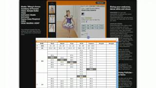 Size Charts for Costumes