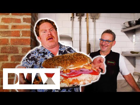 Casey Vs “The Whale” A 13 LBS Bagel | Man V Food
