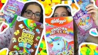 AMERICAN CANDY!!! Lucky charms, Jelly belly beans, fruit loops...