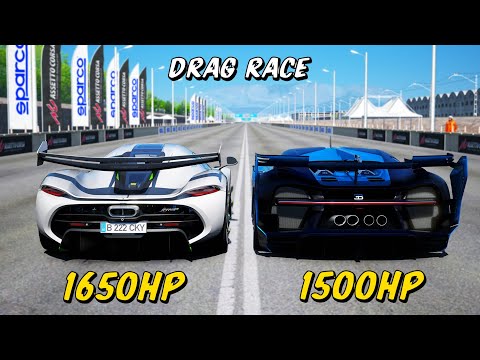 Koenigsegg Jesko vs Bugatti Vision GT: DRAG RACE