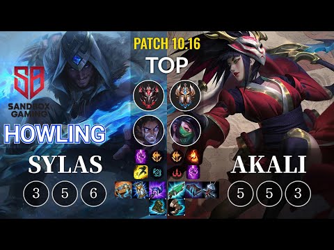 SB Howling Sylas vs Akali Top - KR Patch 10.16