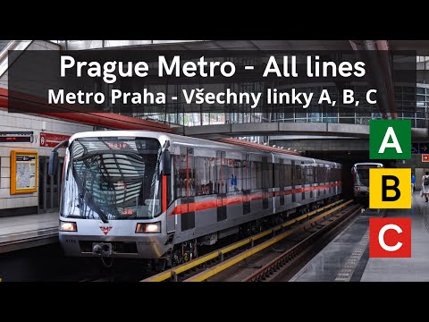 🇨🇿 Metro Prague - All lines | Metro Praha - Linky A, B, C