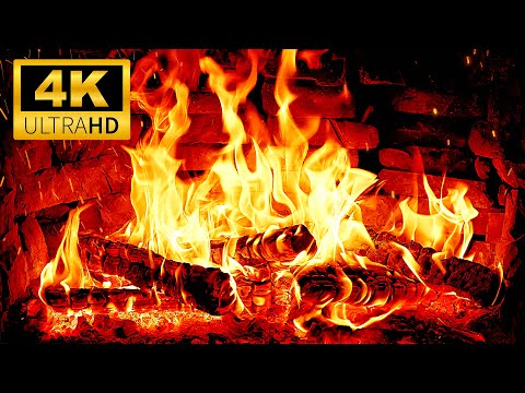 🔥 4K Fireplace for a New Year 2026 Night 🔥 Crackling Fire Sounds & Burning Logs | Relaxing Fireplace
