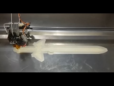 Large scale DIY 3D printer - 1200 x 1200 Sub33D V3 - 800mm Ledgend of Zelda Master Sword test print
