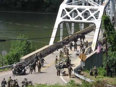 Battle of Remagen Bridge Reenactment  - August 7, 2010 - Germans Falling Back