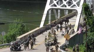 preview picture of video 'Battle of Remagen Bridge Reenactment  - August 7, 2010 - Germans Falling Back'