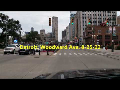 Detroit's Woodward Ave, Hudson's Site, Huntington Tower, Foxtown, 8-26-22 Update.