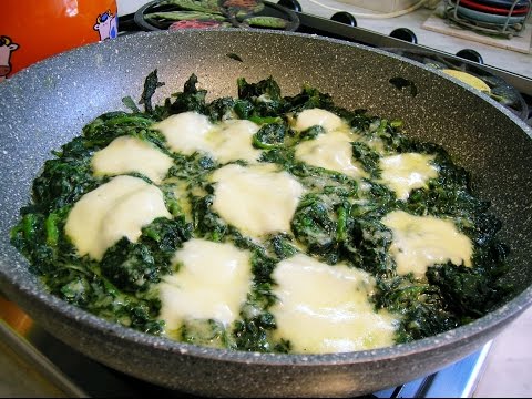 Spinaci Filanti con Mozzarella e Grana ...Tipo 4 Salti in Padella! XD