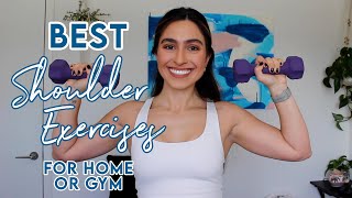 BEST SHOULDER EXERCISES: Workout At-Home or the Gym with Dumbbells or Resistance Bands