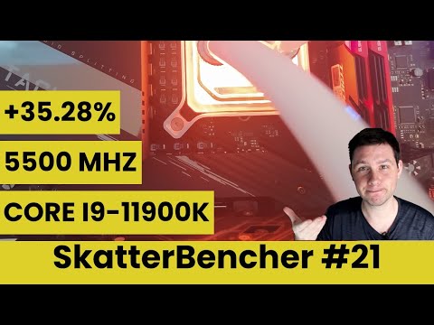 Core i9-11900K Overclocked to 5500 MHz With Z590 Aorus Tachyon | SkatterBencher #21