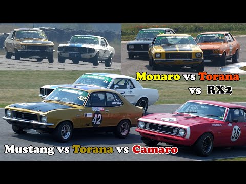 Awesome Racing! Aussie v US Muscle Group N Historic Touring Cars Race 2 Baskerville Historics 2025