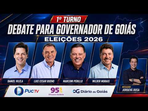 🔴 AO VIVO: Debate para governador de Goiás – Eleições 2026 | 1º turno