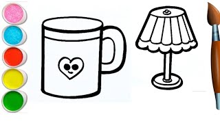 Fan drawing | Cup drawing for kids | Coloring Painting | Toddlers drawing | Kids video | Kids art