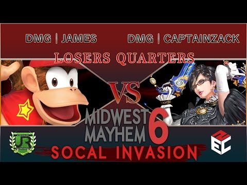 Midwest Mayhem 6 LOSERS QUARTERS - DMG | James (Diddy Kong) vs DMG | CaptainZack (Bayonetta)
