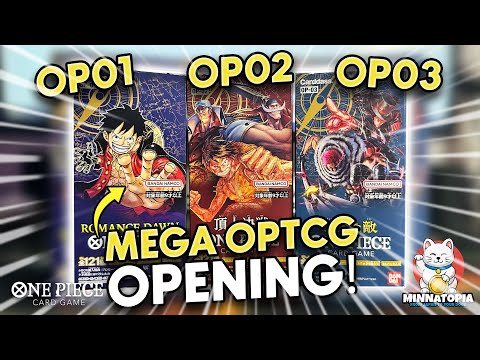TRIPLE One Piece Card Game booster box opening! [OP-01, OP-02, OP-03]