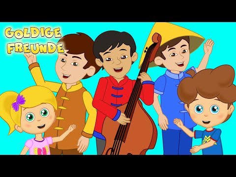 Drei Chinesen mit dem Kontrabass | Goldige Freunde Kinderlieder zum mitsingen