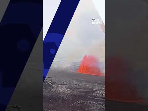 Whirlwind swirls near Kilauea lava spout, hits camera