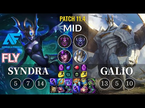 AF Fly Syndra vs Galio Mid - KR Patch 11.4