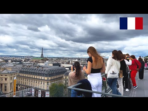 Galeries Lafayette em Paris - Explorando a elegância da vista do terraço