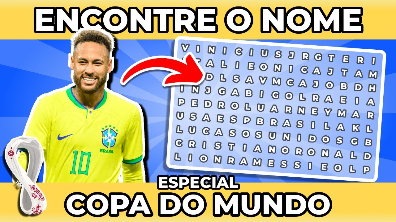 Watch Now CAÇA-PALAVRAS da COPA DO MUNDO | Jogadores, Países e Mascotes 🟩🟨 CAÇA-PALAVRAS da COPA DO MUNDO | Jogadores, Países e Mascotes 🟩🟨