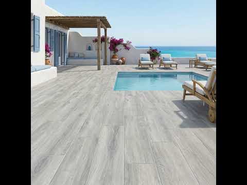 Dalle extérieur effet bois Tahaa gris 2.0 R11 40x120 cm