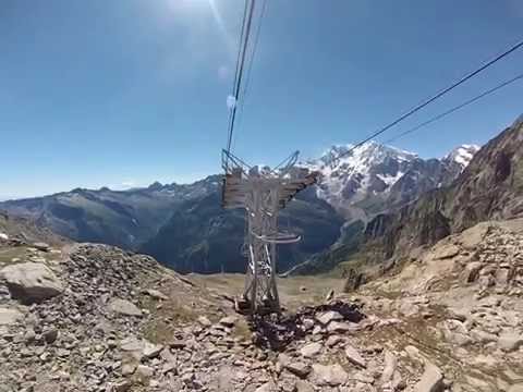 (fast motion 400%) Monte Rosa funivia Salita da Macugnaga a Monte Moro (2/2) - webcam