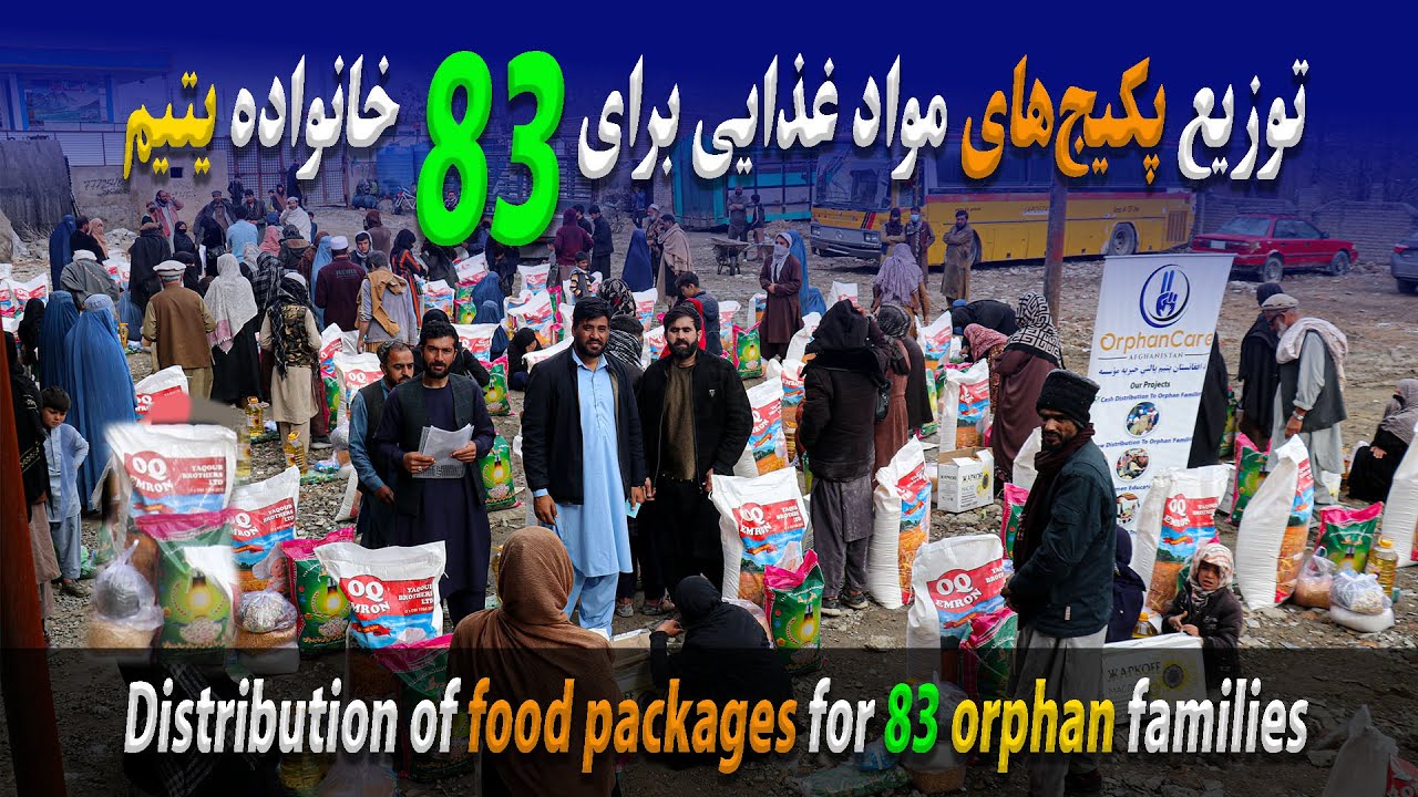 Distribution of food packages for 83 orphan families