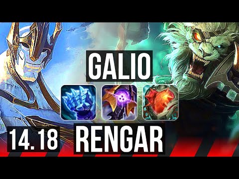 GALIO vs RENGAR (TOP) | 5/2/10, 500+ games | EUW Master | 14.18