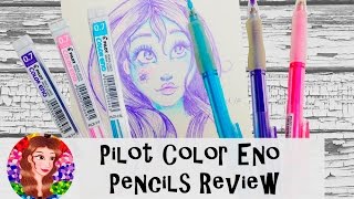 Pilot Color Eno Mechanical Pencils Review and Demonstration - Erasable Colored Pencils