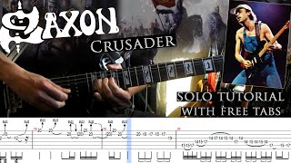 Saxon - Crusader guitar solo lesson (with tablatures and backing tracks)