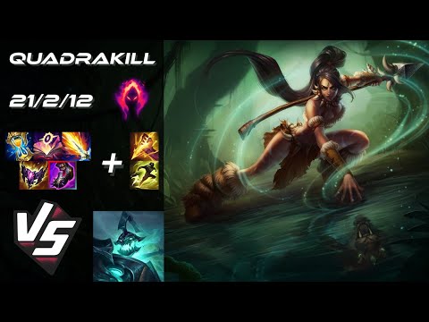JUNGLE Nidalee vs Hecarim [QUADRAKILL] - EU Grandmaster Patch 25.22