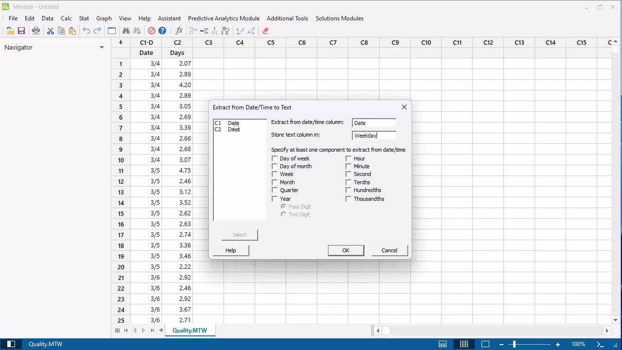 How to Prepare Data for Analysis in Minitab Statistical Software