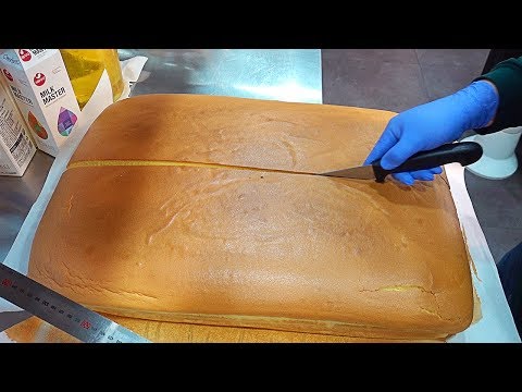 대왕카스테라 Huge Jiggly Cake Making & Cutting, Giant Castella, Sponge Cake