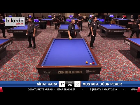 NİHAT KARA & MUSTAFA UĞUR PEKER Bilardo Maçı - 2019 TÜRKİYE KUPASI 1. ETAP ERKEKLER-5.ÖN ELEME