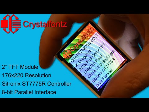A quick visual demonstration of our 2 inch TFT display module that uses the Sitronix ST7775R controller and 8-bit parallel interface.