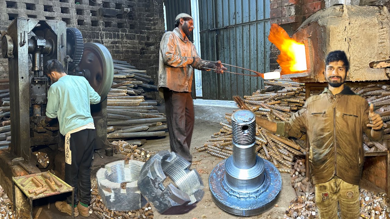 Amazing Manufacturing Process Of Making Rear Wheel Hub & Hexagon Slotted Nuts In A Factory