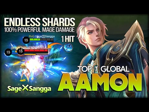 Powerful Damage Endless Shards! Sage❌Sangga Top 1 Global Aamon - Mobile Legends: Bang Bang