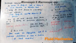 Microscopic & macroscopic approach-Fluid Mechanics