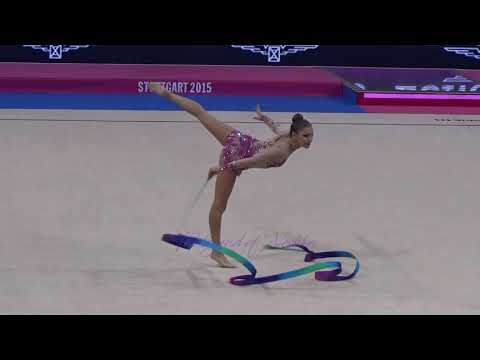 Lili MARGARITISZ (HUN) ribbon - 2015 Stuttgart worlds Qualifs
