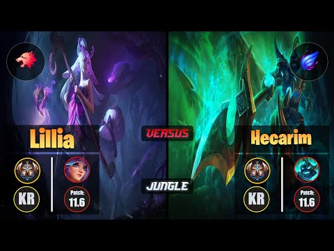 Challenger LILLIA [Predator] (Jungle) VS  HECARIM - Challenger KR Patch 11.6