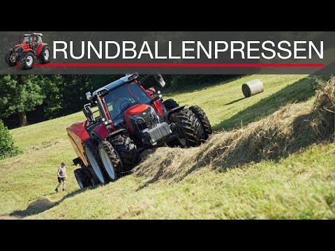 Rundballenpressen in Hanglagen