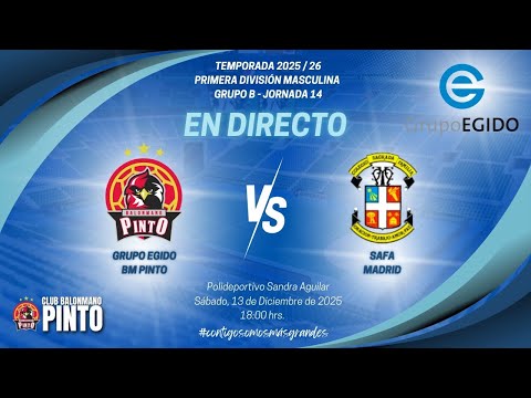 J.14 // 1ª División Masculina - Grupo B // GRUPO EGIDO BM PINTO 🆚 SAFA MADRID